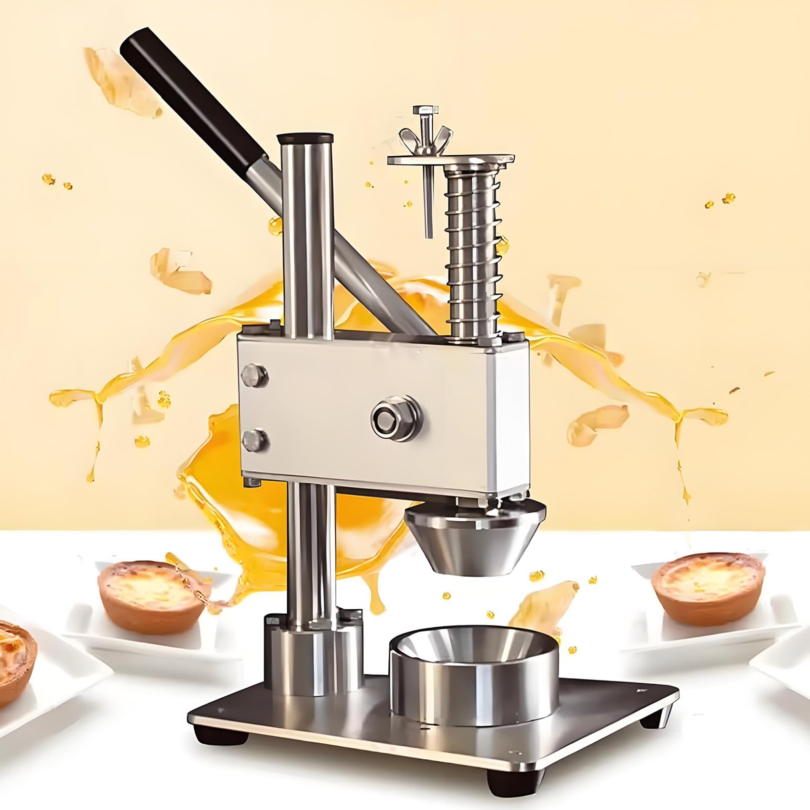 Epygnom Multicolor Manual Egg Tart Shell Pressing Machine, Stainless Stain Tartlet Shell Molding Forming Machine, Hand Press Egg Tart Skin Tool, For Baking Tarte Pie Waffle Shells Y29