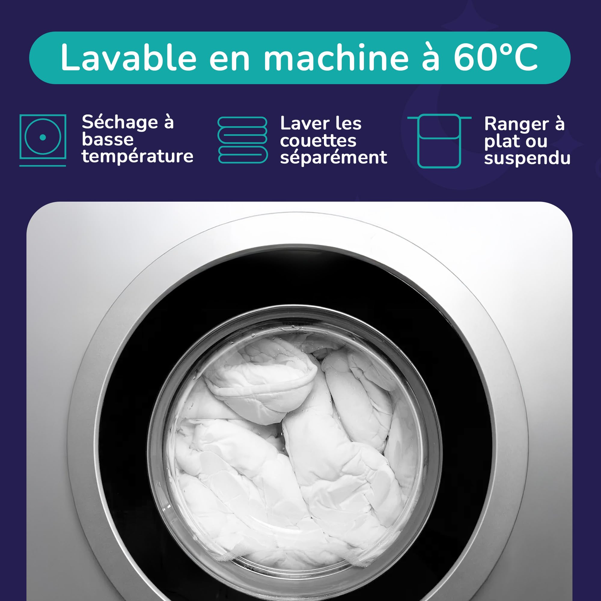 ZenPur Premium Couette 140x200 4 Saisons - 3 en 1 Couette Chaude en Hiver, légère en été, lit 90x190 - Couette 1 Personne, Duvet 1 Personne. Lavable en Machine à 45°C