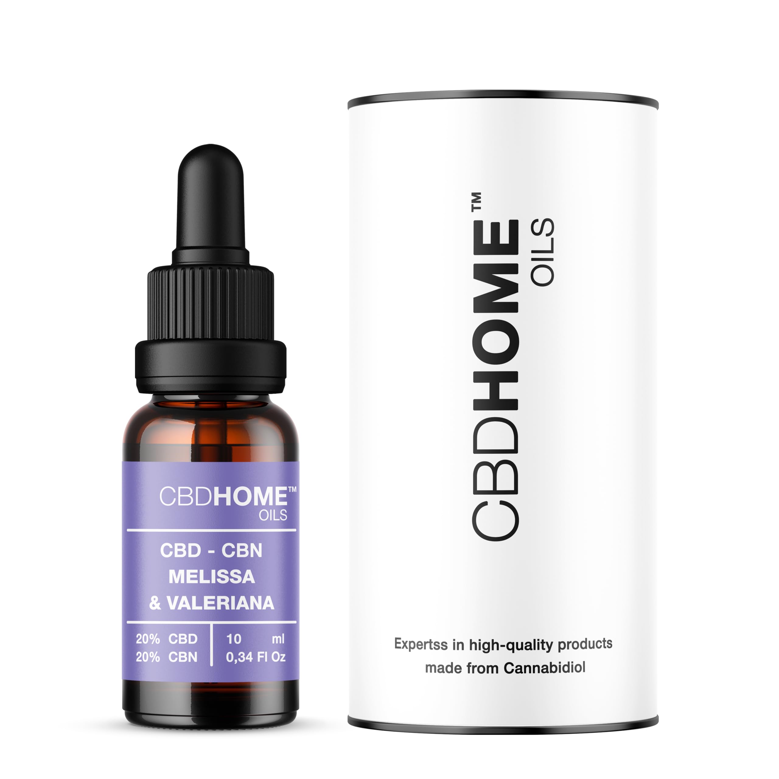 CBD HOME Oils - CBD Oil 20% + CBN 20% + Lemon Balm + Valerian