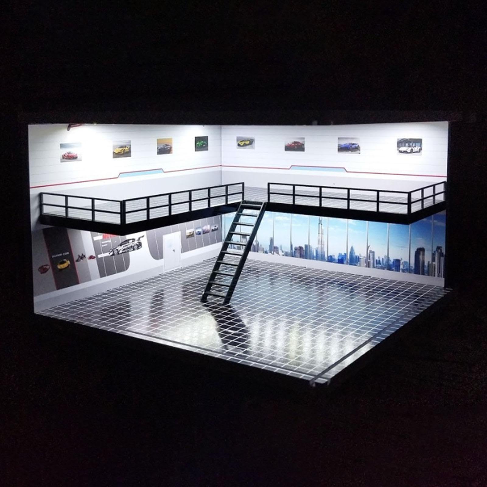 Vitrine für Modellautos Im Maßstab 1:64, Aufbewahrungsbox für Modellautos, Stadt Stilvoll