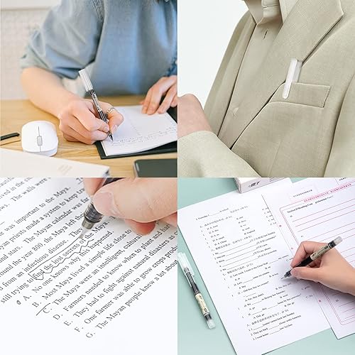 Miniatura 6 de EZWORK 12 bolígrafos de punta rodante, tinta de gel de 0.020 in, tinta líquida, bolígrafo para escuela, oficina, suministros para el hogar (negro y