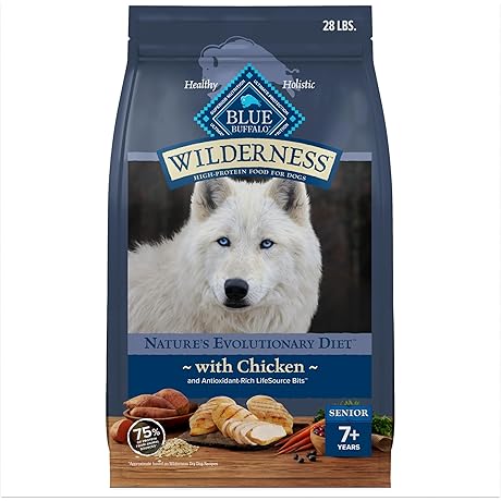 Wilderness Senior Dry Dog Food, Chicken Recipe, 28-lb Bag