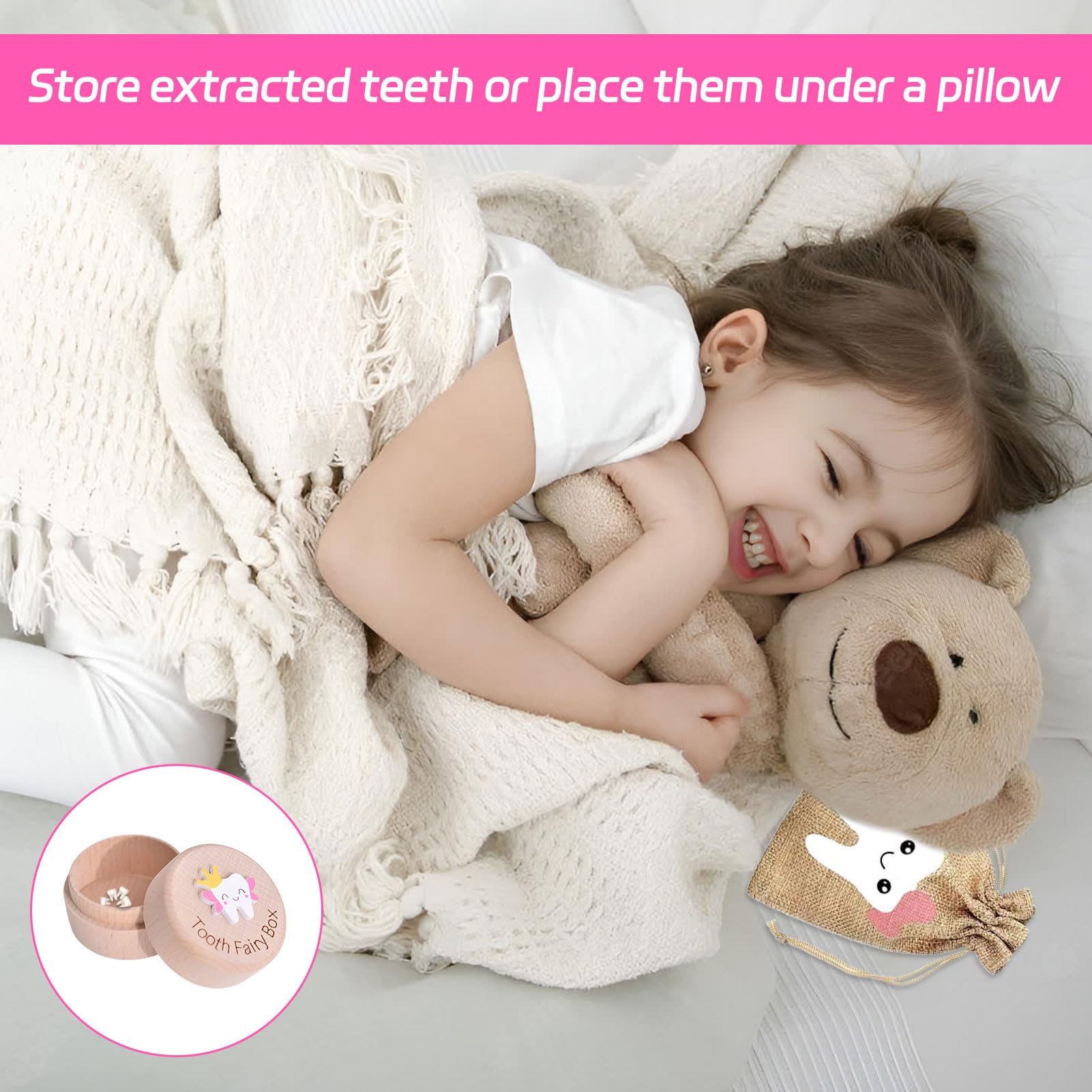 Eophmi Tooth Fairy Box, 3d Carved Tooth Fairy Bag, Tooth Fairy Gift - Image 4