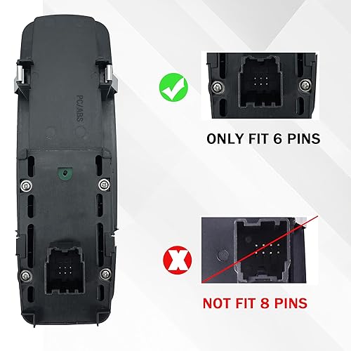 Miniatura 10 de Interruptor principal de ventana eléctrica del lado del conductor 8 pines compatible con Jeep Liberty 2008-2012 Dodge Nitro 2008-2012 Dodge Journey