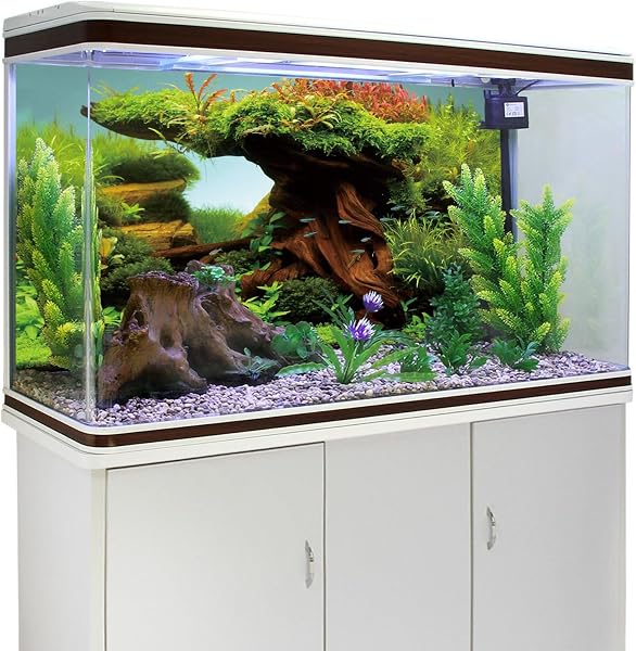 MIRRORANG 120x50cm Bois Fish Tank Fond algues Aquarium Fond rivière lit et lac Aquarium Fond Vinyle Fond - 3