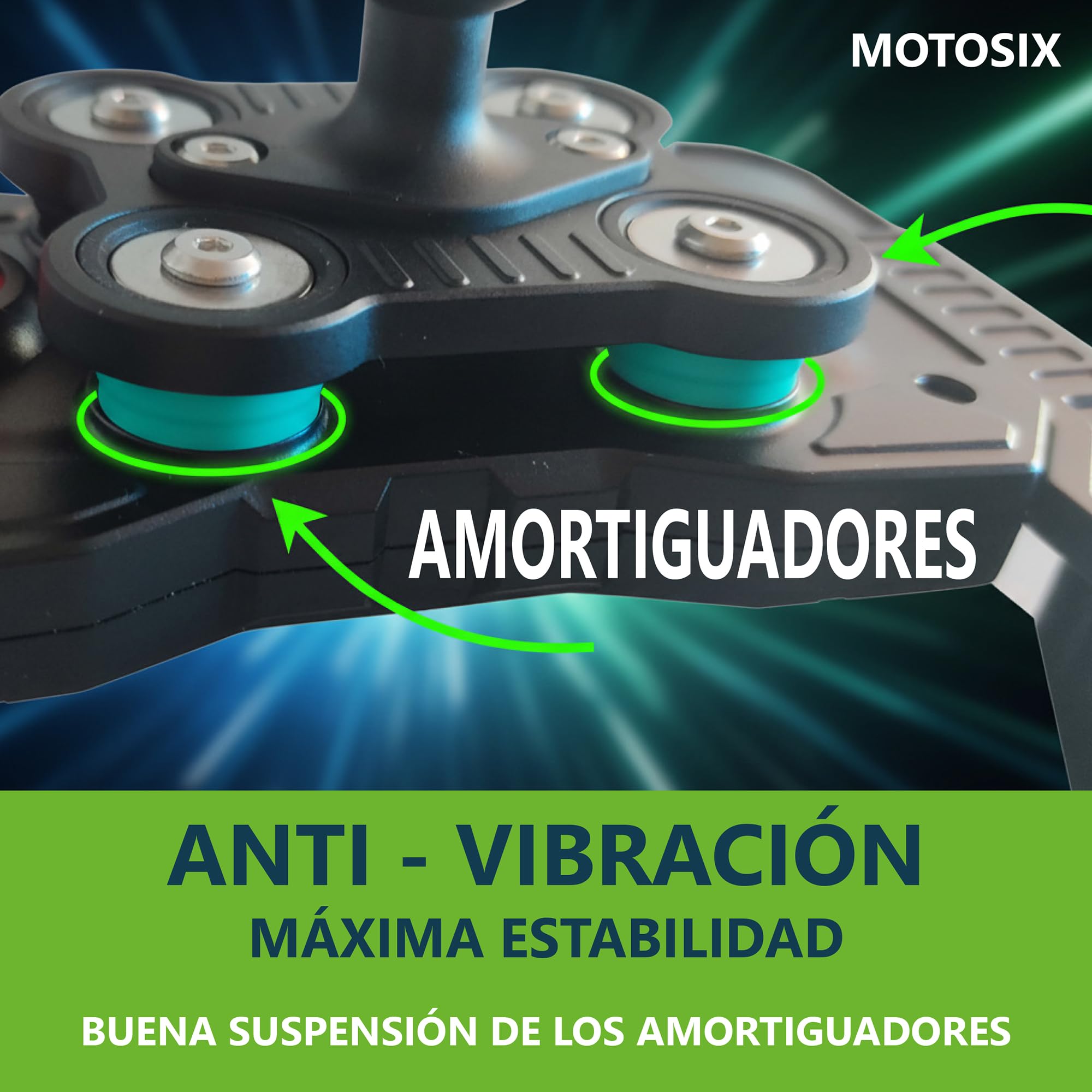 Soporte Móvil Moto Antivibración,ANTIRROBO, Brazo Metálico Extensible 360º.Soporte Móvil Bicicleta Bici Patinete electrico, Motocicleta. Teléfonos de 4,7-7,2'' Todo Tipo de Manillar