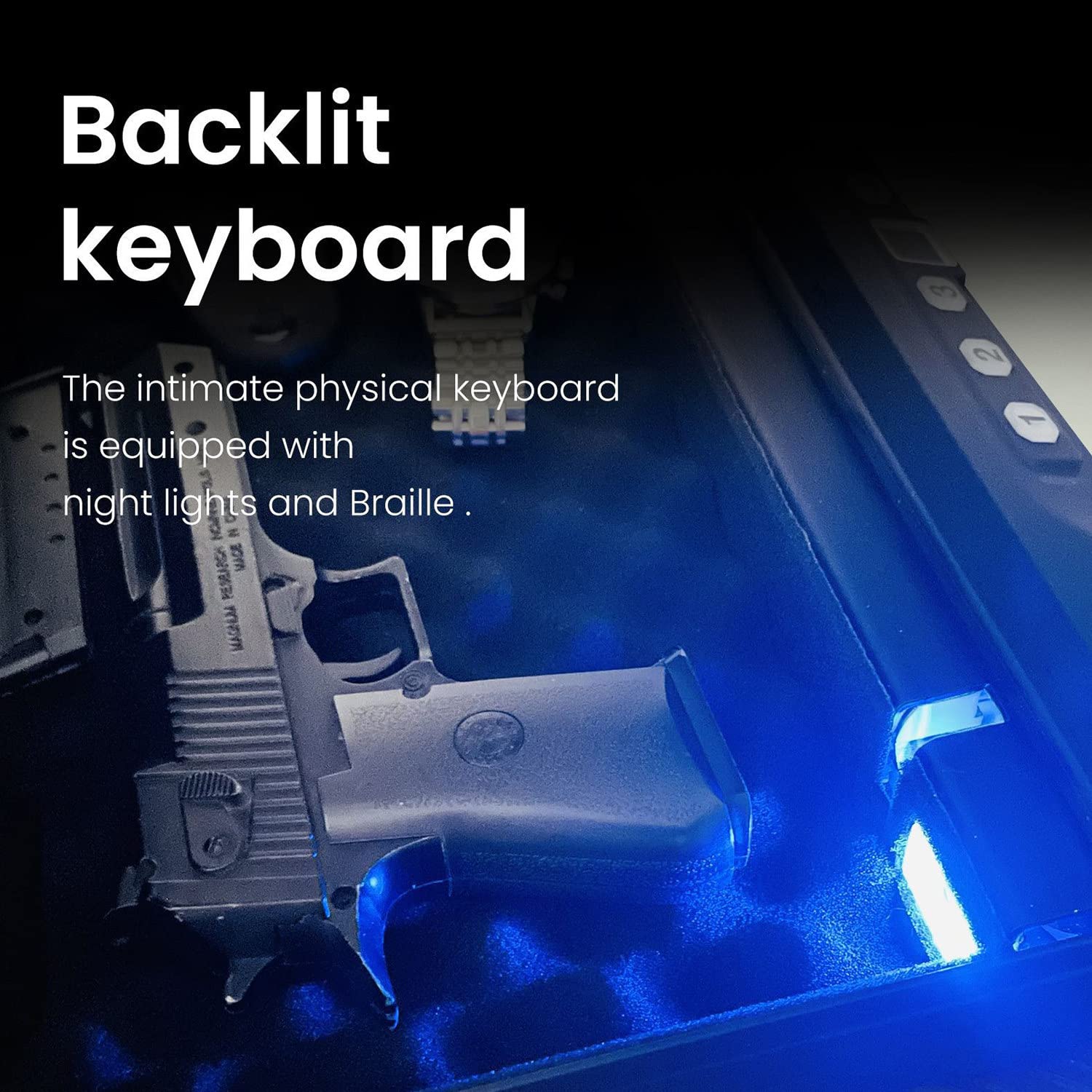 Cassaforte per Pistola Intelligente con Impronte digitali, cassaforte per Pistola Portatile, Cassetta dei Contanti con Serratura, Mini cassaforte con Serratura a Chiave di Sicurezza