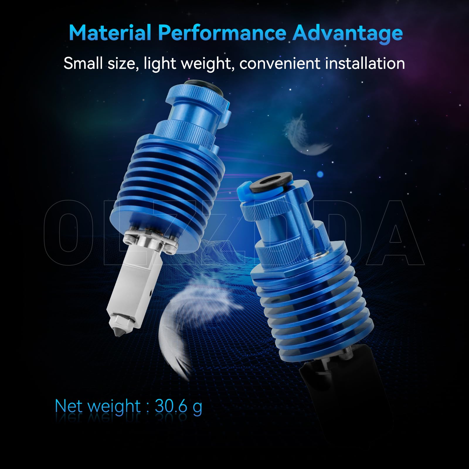 TZ-V6-3.0 Tête d'extrusion bleue V6 Hotend, All Metal Hotend, Kit de mise à niveau Ender 3, Ender 3-v2, Ender 3 Pro Voron 2.4 Prusa i3 MK3S MK3 MK2S Imprimante 3D