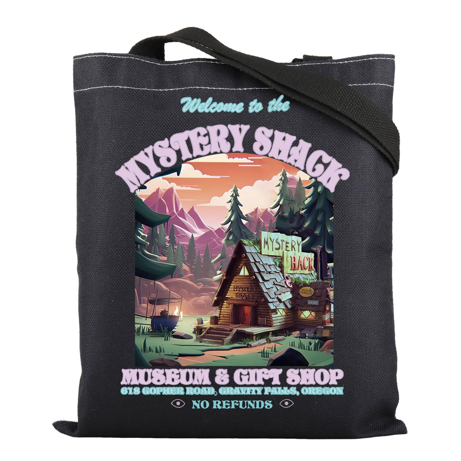 ZJXHPO Mystery Shack Tote Bag Cartoon Inspired Reusable Grocery Shopping Bag Falls Shoulder Bag (BL Mystery Tote)