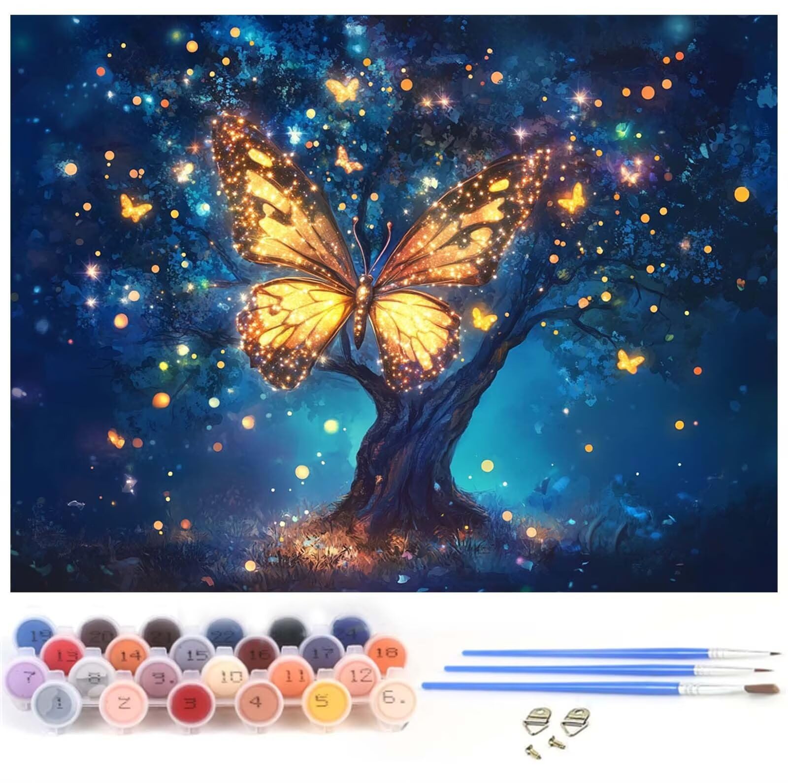 Malarstwo Numery Dorosły Motyl Malarstwo Numery Drzewo Życia, Kreatywny wypoczynek Dorośli DIY Zestaw artystyczny Numer dziecięcy z pędzlami akrylowymi do dekoracji sypialni, prezent dla kobiet