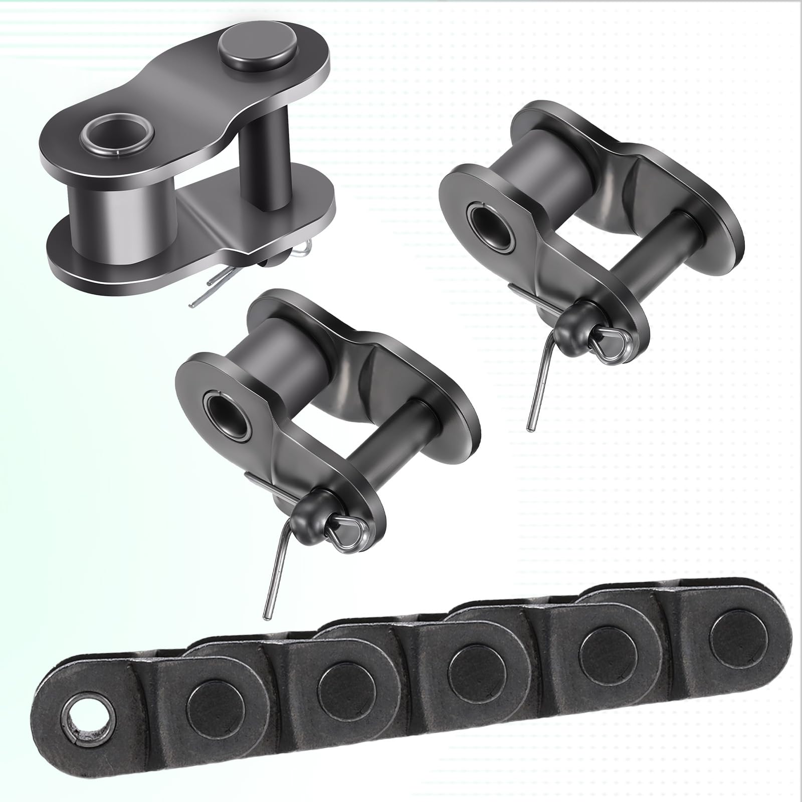 8 Pcs #35 Half Link Roller Chains Crank Links Roller Chain Offset Link 3/8" Pitch Standard Chain End Connector Split Links — Amazon image 3