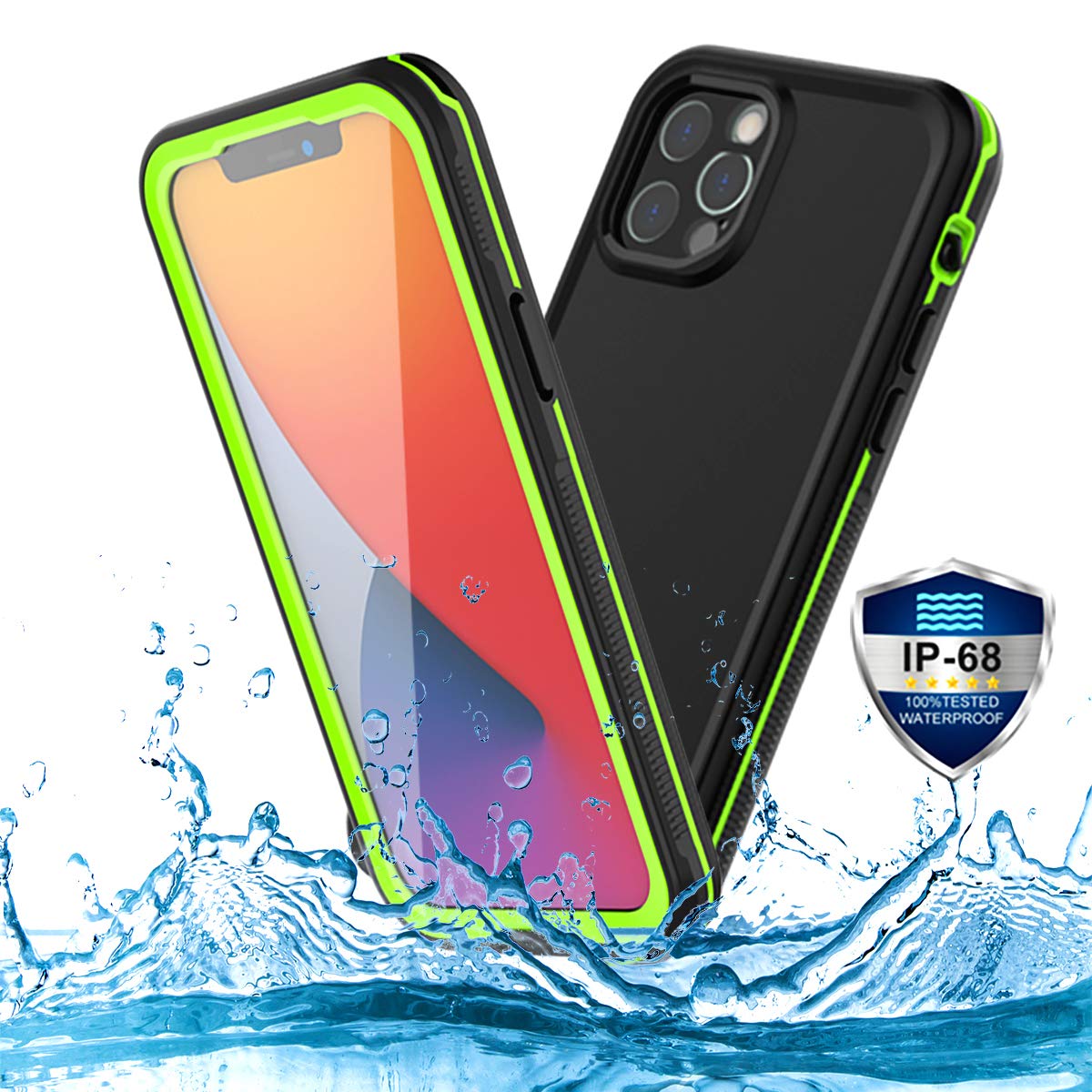 PINGTEKOR for iPhone 12 Pro Waterproof Case,Retail Packaging,IP68 Full Sealed Snowproof Dustproof Shockproof Heavy Duty Protection Cover with Screen Protector for iPhone 12 Pro 6.1 Inch