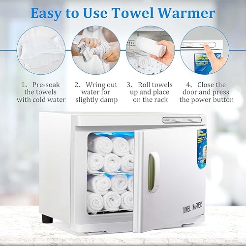 Miniatura 23 de Calentador de toallas calientes para salón de belleza, baño, toallas calientes 2 en 1, calentadores personales de 8 litros de capacidad, spa
