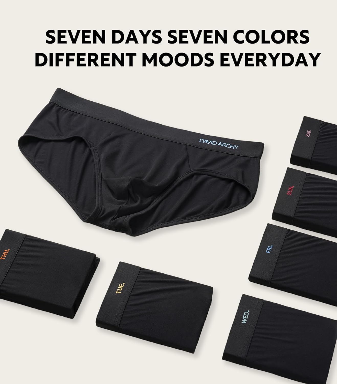 DAVID ARCHY Mens Underwear Briefs Bamboo Rayon Soft Breathable No Fly Support Pouch Underwear For Men 7 Packs - Image 4