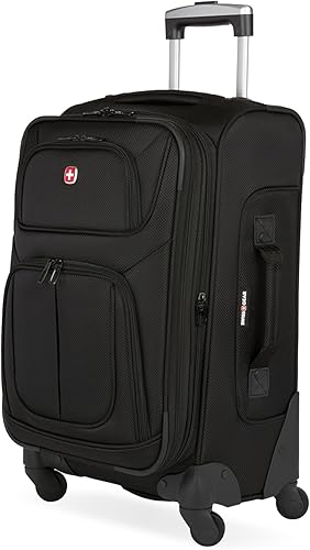 SwissGear - Equipaje suave expandible Sion Negro Carry-On 21-Inch
