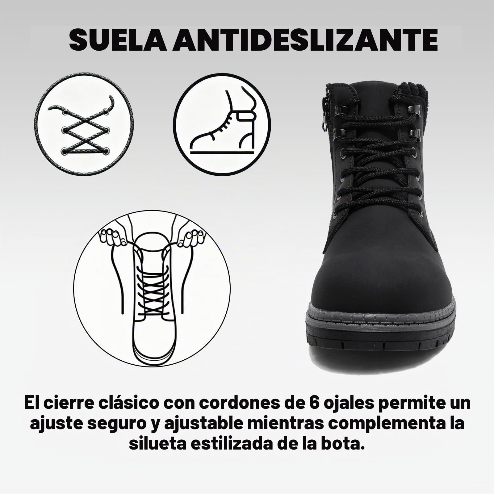 Mujeres Senderismo Nieve Invierno Botas Impermeables Botines de Nieve Senderismo Botas Calientes Fur Forro Boots Outdoor Antideslizantes Trekking Zapatos Negro 42EU