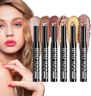 Cream Eyeshadow Stick Shimmer Eye Beauty Pen | Multifunctional 6 Colors Shimmer Eyeshadow Stick for Costume Wedding Travel Daily