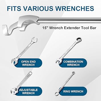 Tools Universal Spanner Extender Extension Wrench Power Bar Tool Bar Silvery