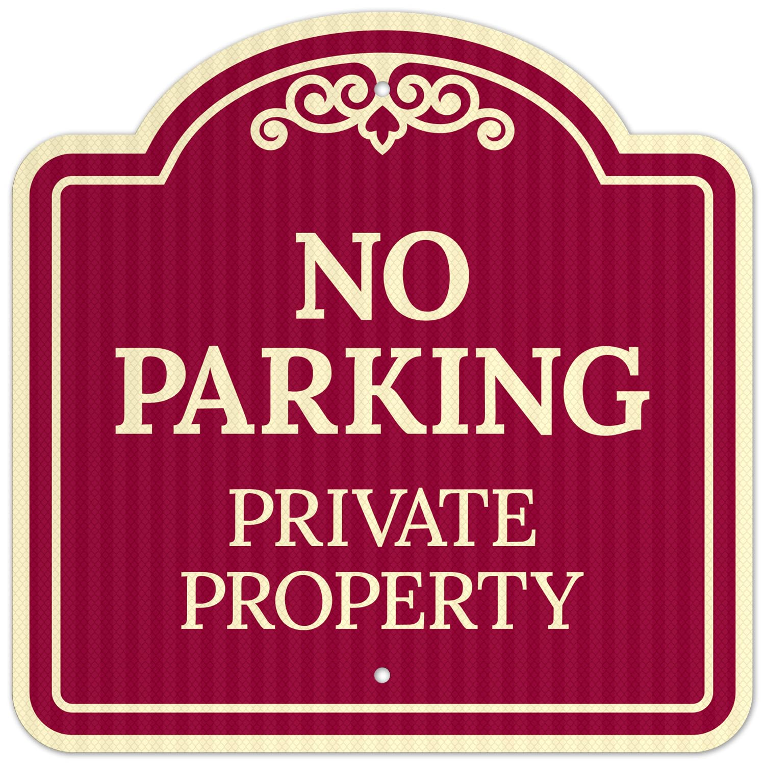 No Parking Private Property Décor Sign, Green Dark, 18x18 Inches, ACM, Fade Resistant, Made in USA by Sigo Signs