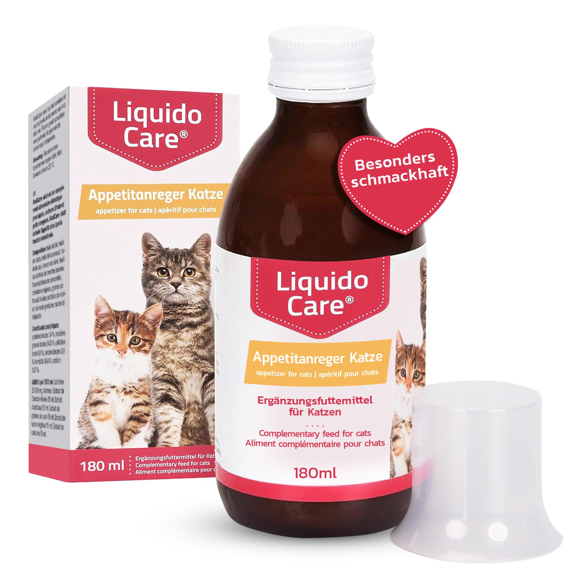 Liquidocare Appetitanreger Katze 180 ml – Hochkalorisches Tonikum mit Vitaminen & Taurin – Für schlecht fressende Katzen, leicht verdaulich & schmackhaft – Ergänzungsfuttermittel