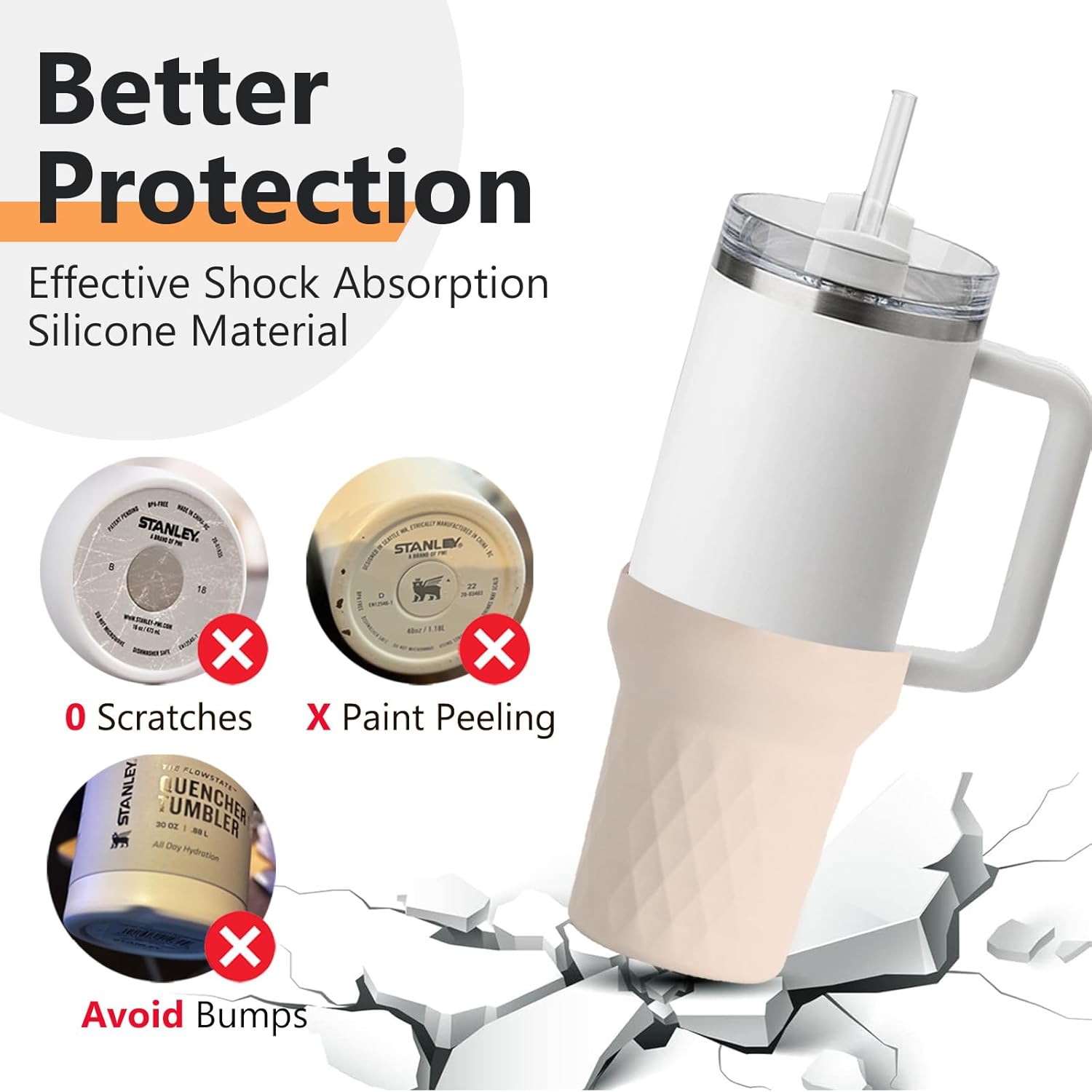 Silicone Water Bottle Boot, Anti-Slip Protective Sleeve for Water Bottle, Protects FreeSip or Flip Stainless Steel Water Bottles