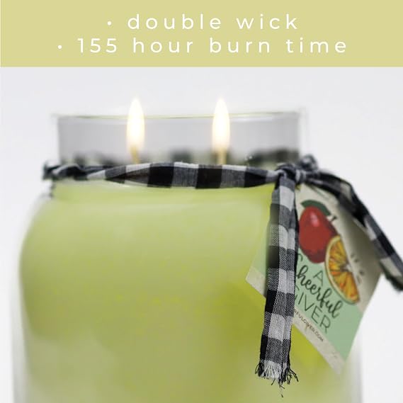 A Cheerful Giver Fresh Peeled Macintosh - 34oz Papa Scented Candle Jar with Lid - Keepers of the Light - 155 Hours of Burn Time, Gift Candle, White