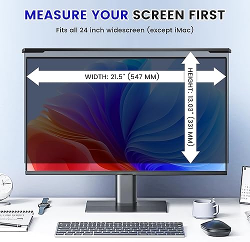 Miniatura 2 de Filtro de pantalla de privacidad para computadora colgante de 21.5 pulgadas, cubierta de privacidad para pantalla de computadora colgante,