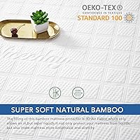 Vista 4 de Protector de colchón impermeable de bambú refrescante tamaño King, tela de aire 3D transpirable y protector de colchón individual impermeable