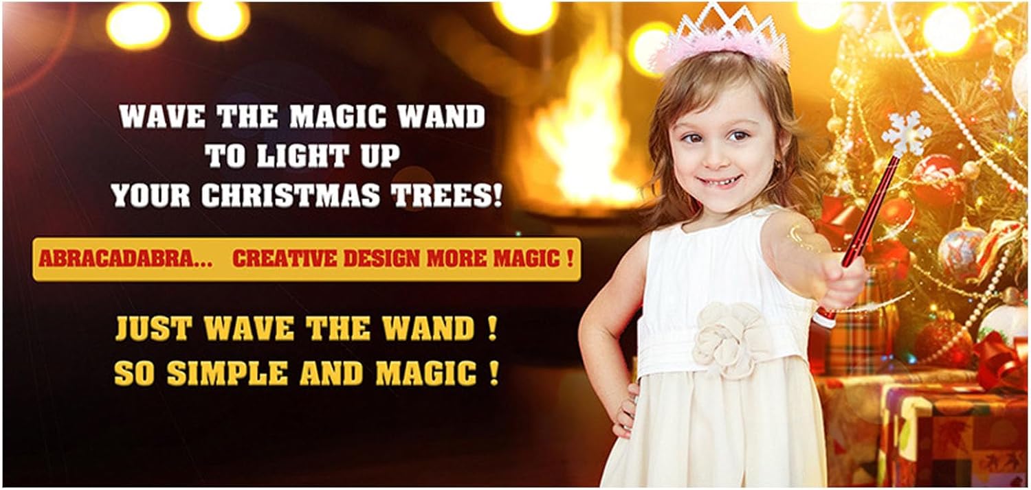 Magics Wand Christmas Light Controller, Musical LED Controller, Party Decor Gifts for Home, WirelessRemote Control Switch Outlet Kit for Christmas Tree Decorations String Light Controllers (B,2PCS)