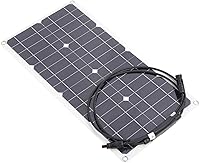 Vista 3 de WALFRONT Flexible Solar Panel Charger Monocrystalline 25W Portable Overload Protection 16V for RVs Yachts 12V