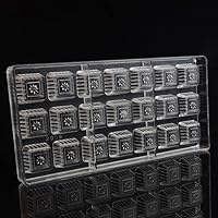 Vista 6 de Molde de policarbonato para chocolate, molde de caramelo de bricolaje, utensilios para hornear de plástico duro transparente, herramientas de 1