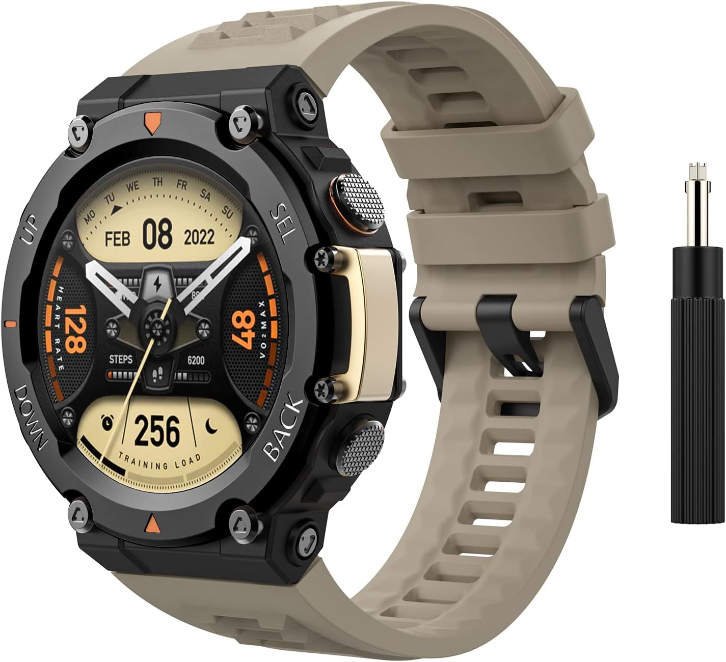 Armband Kompatibel für Blackview R50/R30/R30 Pro Uhrenarmband, Metall Ersatzband für Blackview R3 Pro/R3 Max/R8 Edelstahl Armband Verstellbare Schleife (Silber+Roségold