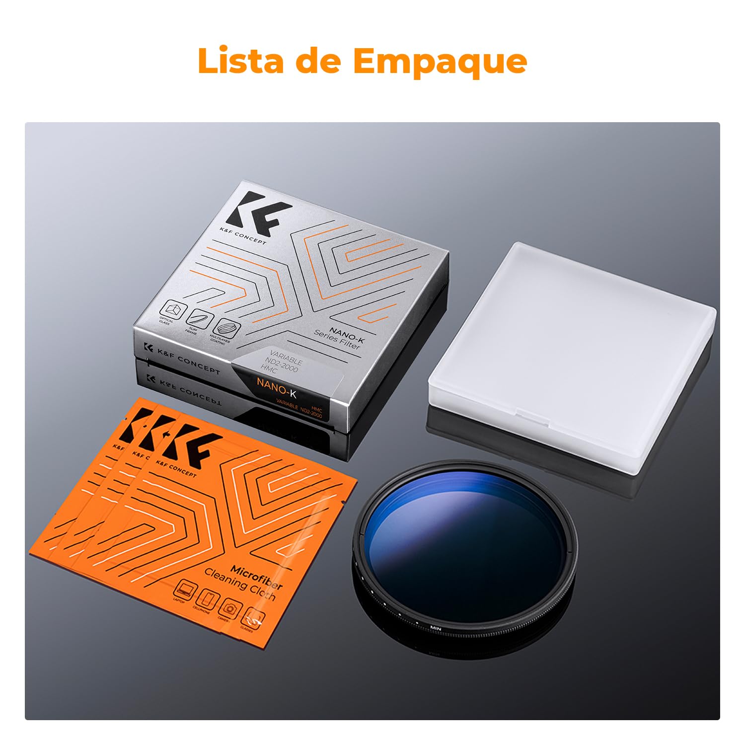 K&F CONCEPT Nano-Klear 72mm ND2-2000 (1-11 Stops) Variable Filtro, Filtro Densidad Neutral de Vidrio óptico 18 Capas Nano-Revestimiento con 3 Paños de Limpieza