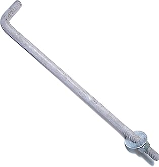Hard to Find Fastener Hot Dip Galvanized Anchor Bolts, Sturdy Steel Anchors for Concrete, Cement, Asphalt in Construction, 5/8-11 x 16, Pack of 10