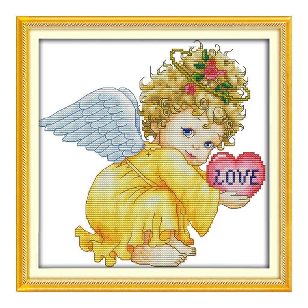 Baiyao Kit De Broderie Pour Point De Croix Ange Bebe Fille Broderie Diy Diy Kit De Broderie Amazon Fr Cuisine Maison