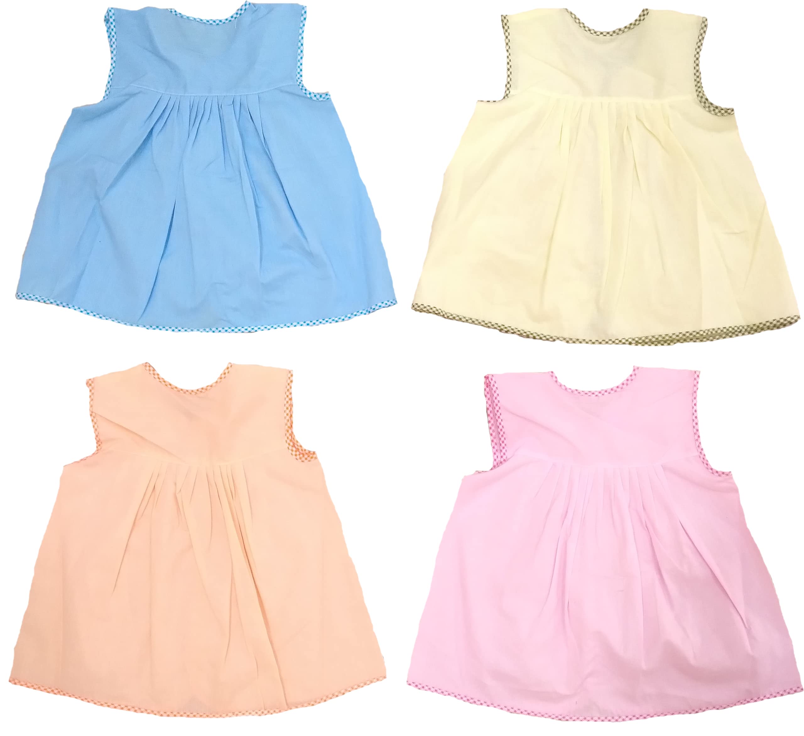 BabySphere Soft Pure Cotton Frock for Baby Girls. (Pack of 4) (18-24 Months, Plain)