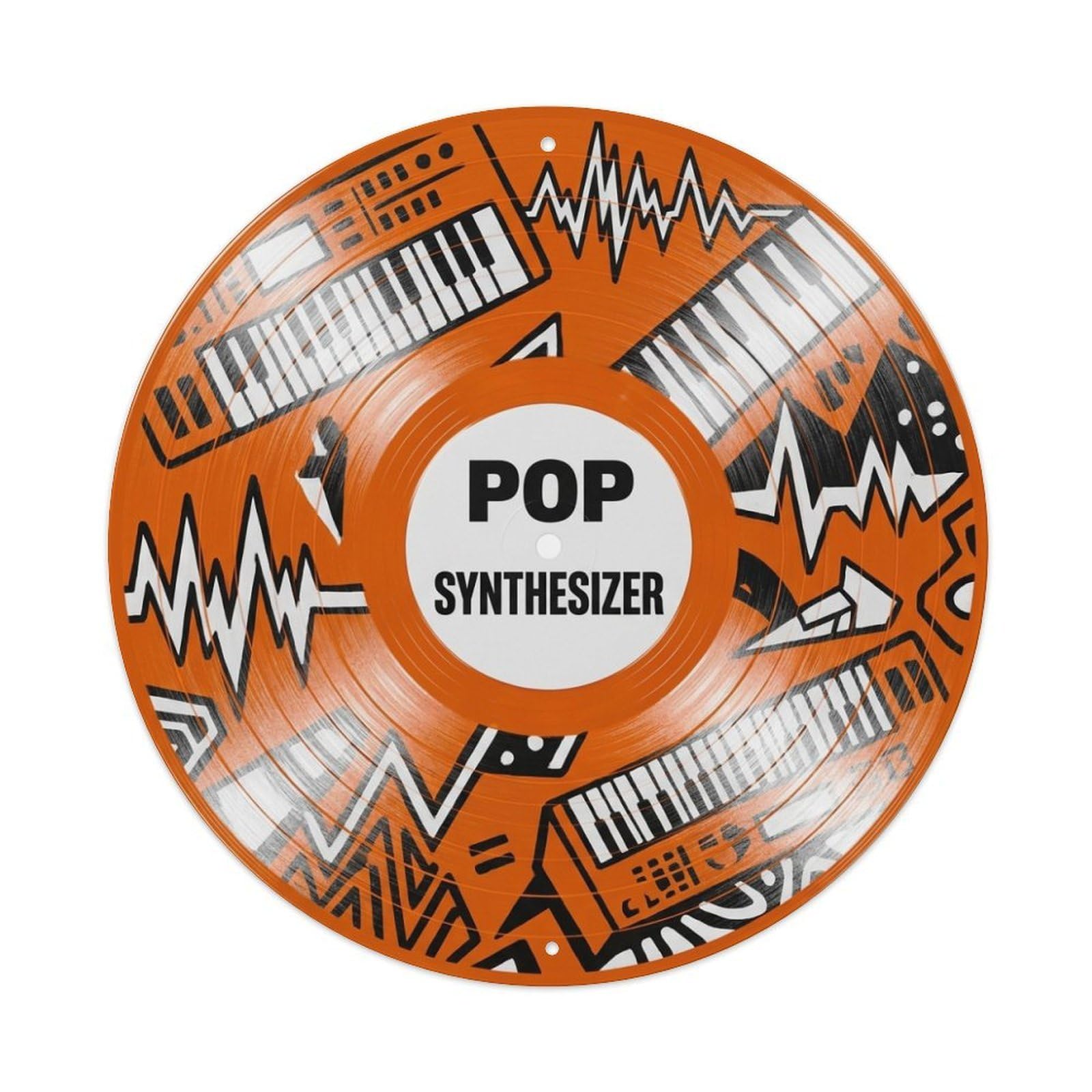 Pop Synth Keys Vinyl Records Music Cover Style Metal Tin Sign