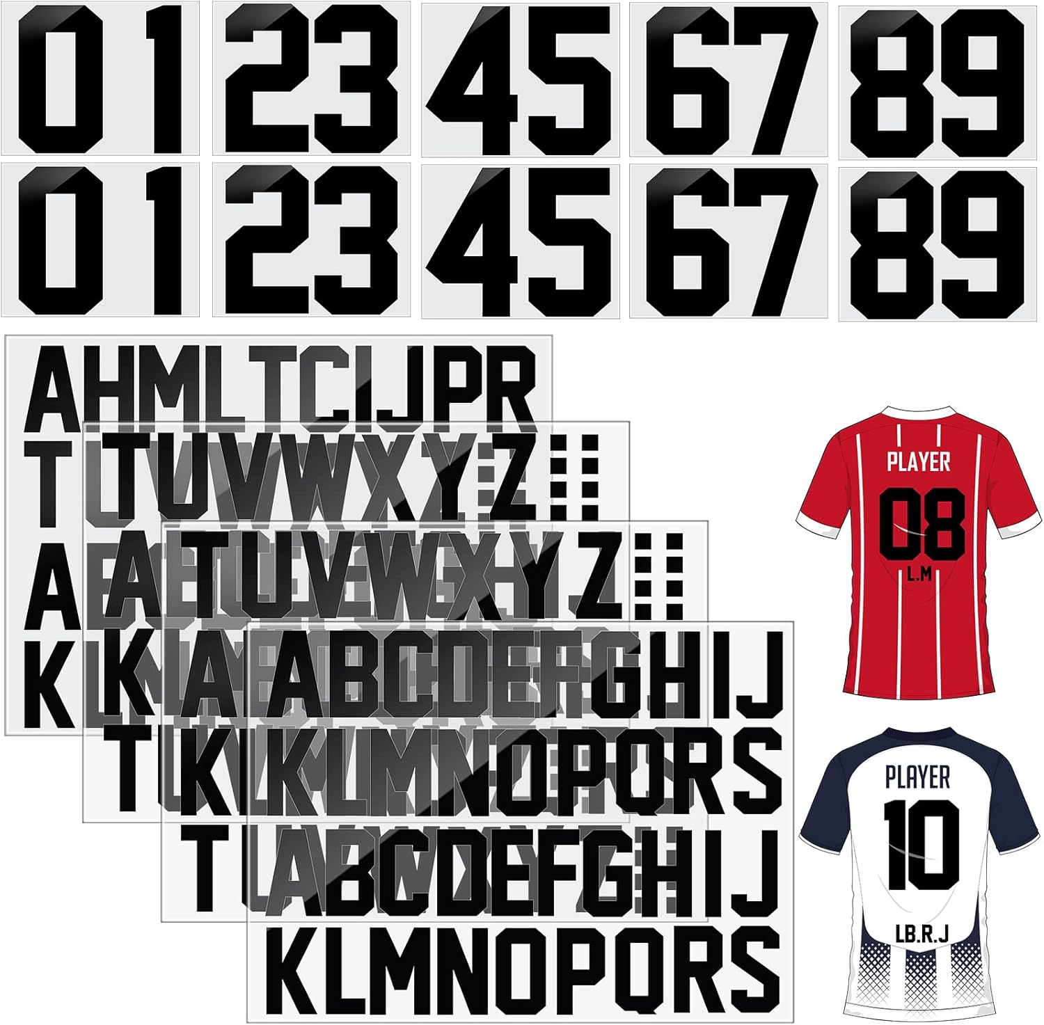 18 Sheets 216 Pieces 8 Inch Iron On Numbers TShirt 2 Inch