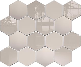New Upgrade Premium Hexagon Peel and Stick Tile Backsplash, Beige Waterproof Stick on Backsplash, Self-Adhesive Marble Tiles for Kitchen,Bathroom and Bedroom，10-Sheet.