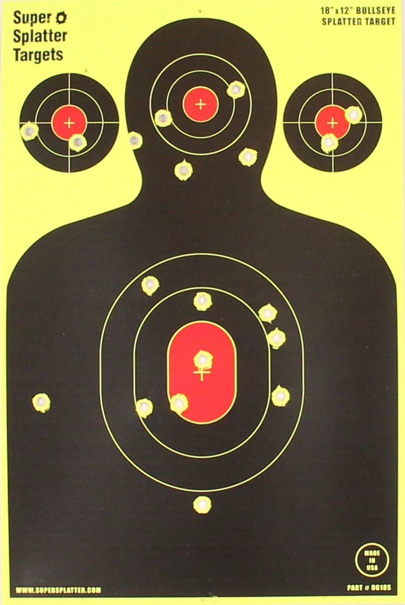 12" X 18" Silhouette Splatter Spots Targets 10, 25, 50 100 Packs See Your Hits Instantly (100)