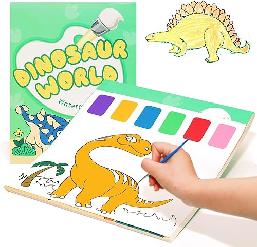 TWWDE AUG Libros de pintura con agua, libro para colorear de acuarela para niños de 4 a 8 años, libro de pintura de acuarela para niños pequeños,