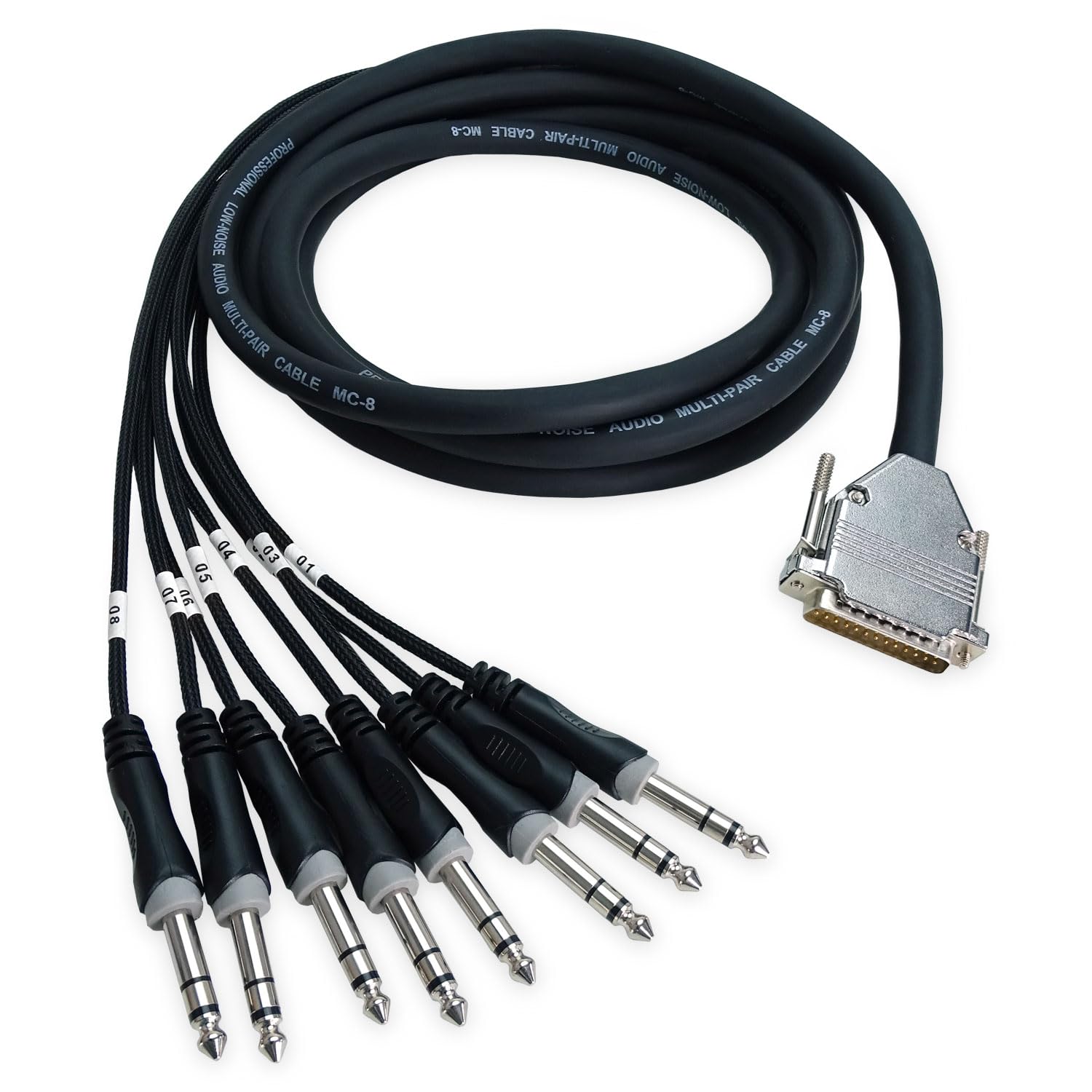 Cavo multicore Snake Sub-D DB-25 a 8 connettori TRS da 6,35 mm, 3 m
