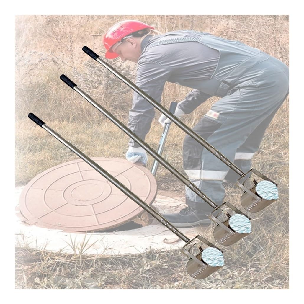 1/2/3/4/6 set di campionatore d'acqua telescopico, becher a pendolo da 500/1000 ml, mestolo per campioni, tazza graduata con asta/asta per campionamento d'acqua(3pcs,500ML 0.86-2m(2.8-6.6'))