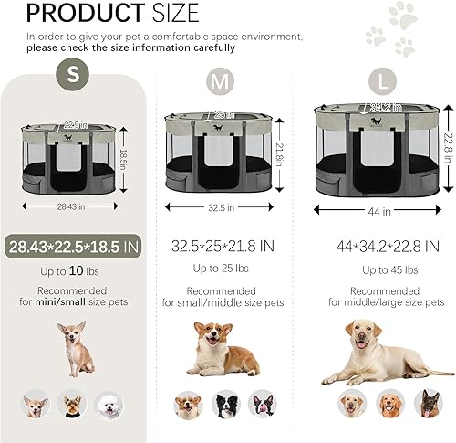 Miniatura 2 de Rest-Eazzzy Corralito para Perros, Corralito Plegable para Gatitos para Perros Medianos, Corralito Portátil para Mascotas con Cubierta de Sombra