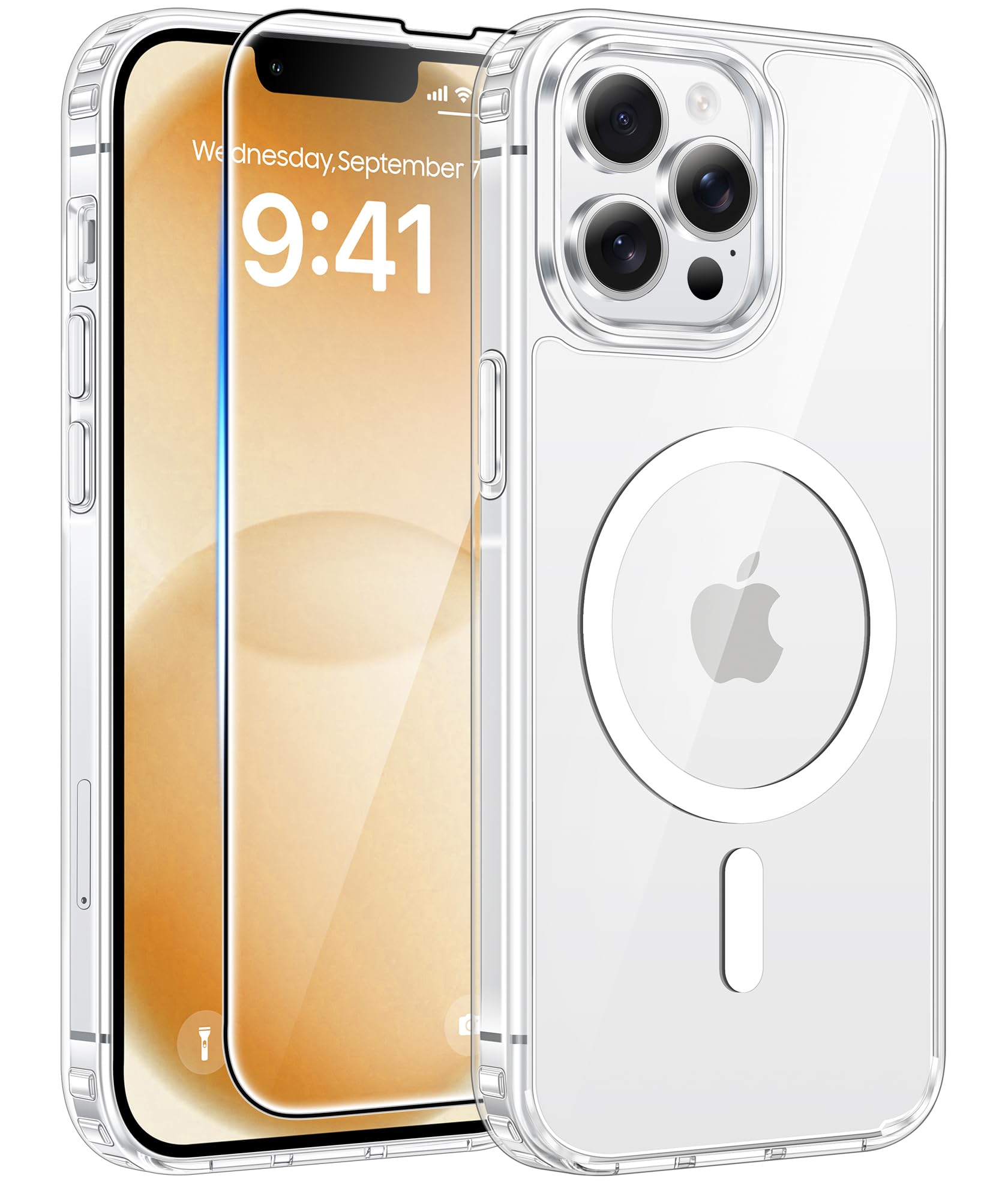FNTCASE for iPhone 13 Pro Case, Fit for Magsafe, Screen Protector Clear