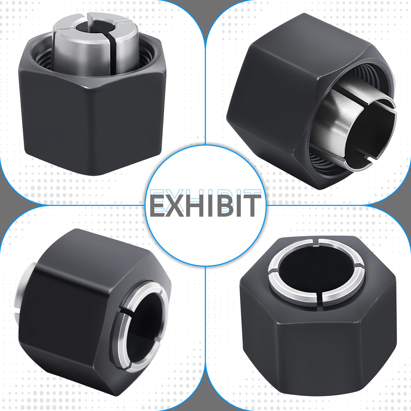 Router Collets - 1/2" & 1/4" for Skil, Dewalt & Bosch -2