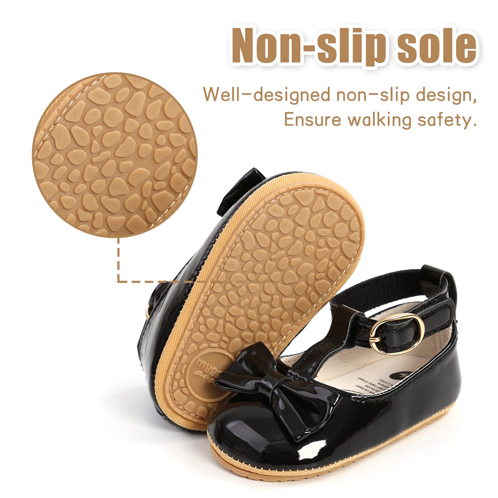 Baby Girls First Walking Shoes Mary Jane PU Leather Anti-Slip Princess Shoes Infant Baby Shoes — view 37