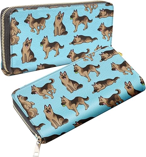 WIRESTER Cartera de piel sintética con tarjetero y cremallera alrededor de la cartera larga para mujer