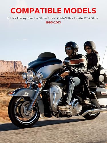 Miniatura 2 de Amazicha Parabrisas de 5 pulgadas, color negro 96-13, apto para Harley Touring Electra Street Glide y Trike 1996-2013