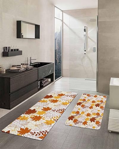 Miniatura 2 de Tapete de baño de otoño para bañera, antideslizante, de secado rápido y absorbente, de tierra de diatomeas, tapete lavable de cocina, tapete lavable